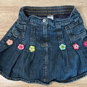 Gymboree Kids Denim Skirt with Colorful Flower Accents